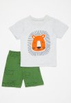 PoP Candy Printed Pj Set - Grey & Green