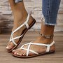 Women's Braided Flat Sandals Casual Clip Toe Summer Shoes Lightweight Slip On Sandals