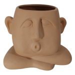 Chubby Face Pot Cover Terracotta 15.5 X 19CM