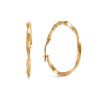 Yellow Gold & Sterling Silver Twisted Hoop Earrings