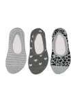 3 Pack Printed Secret Socks - One Size Grey