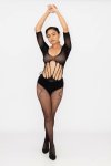 Steamy Nights Fishnet Body Stocking Lingerie Dress Set With Seamless Panty