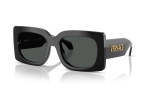 Versace Signature Womens Square Sunglasses In Black - Black