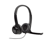 981-000406 - Logitech Headset H390 Black USB Stereo Internet Headset Adjustable Headband Noise Cancelling Rotating Microphone