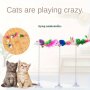 1PC Random Color Cat Toy Swing Mouse Colorful Sucker Spring Mouse Cat Pole Toy With Bell Cat Toy