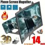 14-INCH 3D Phone Screen Magnifier HD Curved Amplifier Projector With Foldable Stand Compatible With All Smartphones - Portable Movie Video And Gaming Enlargement Display