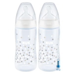 Nuk First Choice Plus Temperature Control Bottle Silicone Teat 6-18 Months 300ML 2 PACK-CONFETTI