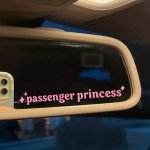 Passenger Princess Sticker Car Mirror Sticker 1PC