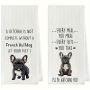 Fun French Bulldog Dish Towel Set