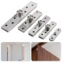 2PCS Stainless Steel Rotating Door Hinges 360-DEGREE Vertical Pivot Axis Classic Style Hidden Cabinet Hardware 75MM Length For Durable & Secure Door Movement