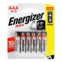 Energizer Batteries Max 6 Pack 4+2 Aaa