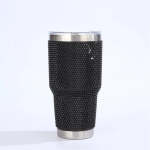 Rhinestone Decor Double Walled Stainless Steel Insulated 900ML Travel Mug - Black