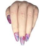 Rimudecure Colorful Pink Press On Nails Almond With Protective Sealer False Nail Set