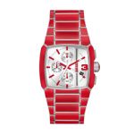 Diesel Cliffhanger Chronograph Red Enamel And Stainless Men's Steel Watch DZ4637