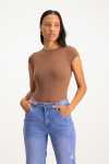 Mbali High-neck Bodysuit - Mocha - S