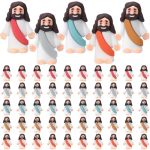 Sumind 50 Pcs Little Jesus Figures Easter MINI Pocket Jesus Figurines Bulk Original Design For Easter Egg Stuffers Hide Seek Rel