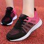 Women's Breathable Knit Sneakers Casual Lace Up Outdoor Shoes Lightweight Low Top Running Shoes