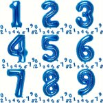Blue Number Balloons 0-9 40.64CM Foil Mylar - Perfect For Birthdays Weddings & Celebrations Suitable For Teens & Adults Single P