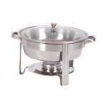 Chafing Dish Round With Glass Lid - Polished 3.7LT - CDS1004