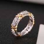 Luxurious Sparkling Cubic Zirconia Cross Ring - Fashionable Design Perfect For Engagement & Wedding