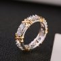 Luxurious Sparkling Cubic Zirconia Cross Ring - Fashionable Design Perfect For Engagement & Wedding