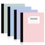 Sunee Composition Notebooks - Wide Ruled Paper 4 Pack Composition Book 9 3 4" X 7 1 2" 80 SHEETS 160 Pages Assorted Colors Schoo