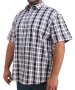 Mens Short Sleeve Check Shirt - 10XL / Nvy/burg