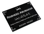Custom Memorial Black Granite Stone Islamic Personalized Memorial Grave Marker 12X6X0.4 Inc - 12X6X1 Inc - 12X12X0.4 Inc - 18X12