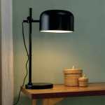 Callisto Metal Table Lamp In Matt Black Matt White - Matt White