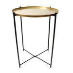 Trends - Gold Round Table With Tube Leg - 35X47CM