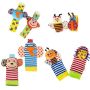 Baby Wrist Rattle Foot Finder Sock Set Cotton And Plush Stuffed Infant Toy
