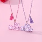 2PCS SET Sweet Big Sister & Lil Sister Letter Pendant Chain Necklace Bff Friendship Jewelry Gifts For Best Friend