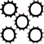 Hair Elastics With Small Pearls 6 PACK