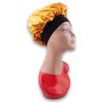 Luxurious Reversible Satin Wide Edge Bonnet - Mustard