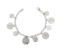 - 925 Sterling Silver 4MM Oval Link Bracelet With Euro Coins