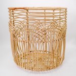 Vietnamese Cross Weave Rattan Basket - Large 40 X 43CM