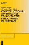 Constructional Approaches To Syntactic Structures In German Hardcover Digital Original