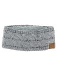 C.c Soft Stretch Winter Warm Cable Knit Fuzzy Lined Ear Warmer Headband Sequin Light Melange Gray