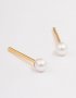 Goldair Gold Plated Sterling Silver Pearl Stud Earrings 3MM