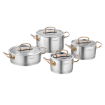 8 Piece Proline Cookware Set With Rose Gold Handles