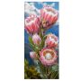 Decor Blooming Protea Flower Wall Dustbin Trash Can Sticker Decal 70CM