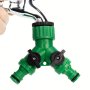 1PC 2-WAY Water Hose Tap Splitter With Quick Connector And Y Type Adapter For Garden Faucet - Dual-purpose Connectors For Yard Use