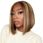 8INCH Wear And Go Glueless Bob Wig Human Hair 4X4 Lace Closure Wig