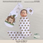 Wrap Set Swaddle Set Lion Lying Leaf