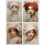 Tear Resistant Deco Print A6 Collage Lady