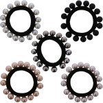 Hair Elastics With Large Pearls 6 PACK