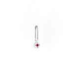 Ruby Dot Pendant Charm In Silver