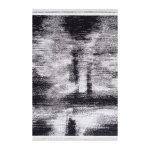 Modern Black And White Printed Rug CPR2218