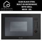 ELBA Black Steel Built-in Microwave With Grill - 60CM - 25L