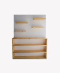 Bar Back Structure White Wood Floating Shelves